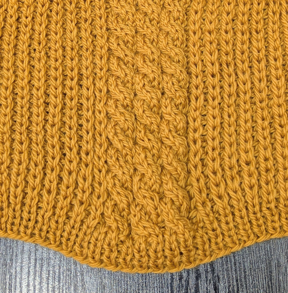 犬服♪小さい仔用(小型犬3S)細目の毛糸でざっくり！裾ラウンド型アラン模様の手編みセーター 5枚目の画像