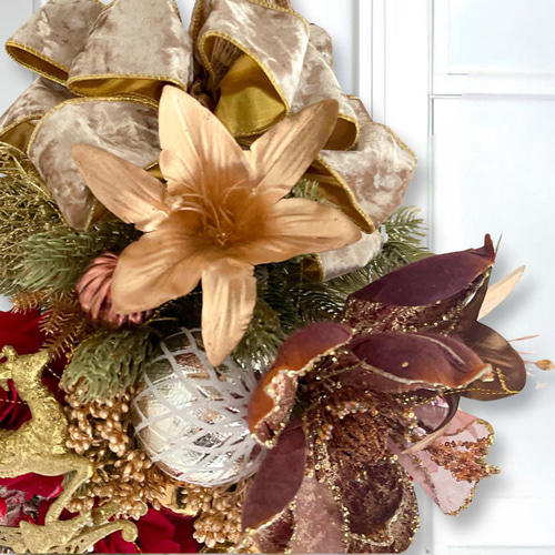 ラグジュアリークリスマススワッグ／冬の華やぐ大人のクリスマスリース