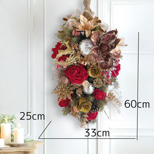 ラグジュアリークリスマススワッグ／冬の華やぐ大人のクリスマスリース ツリー ラグジュアリークリスマススワッグ／冬の華やぐ大人のクリスマスリース