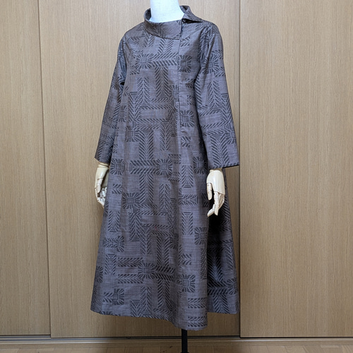 着物リメイク ワンピース 大島紬 M〜L ワンピース さらあお 通販