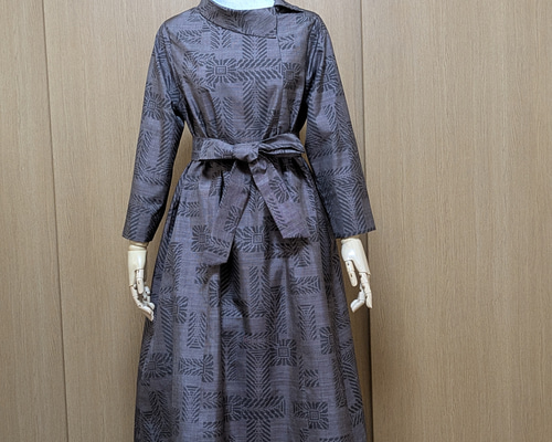 着物リメイク ワンピース 大島紬 M〜L ワンピース さらあお 通販