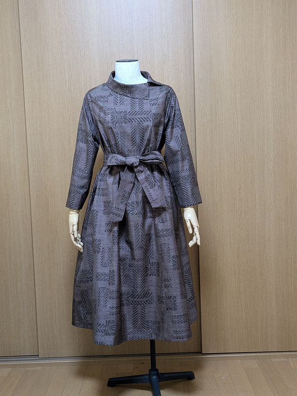 着物リメイク ワンピース 大島紬 M〜L ワンピース さらあお 通販