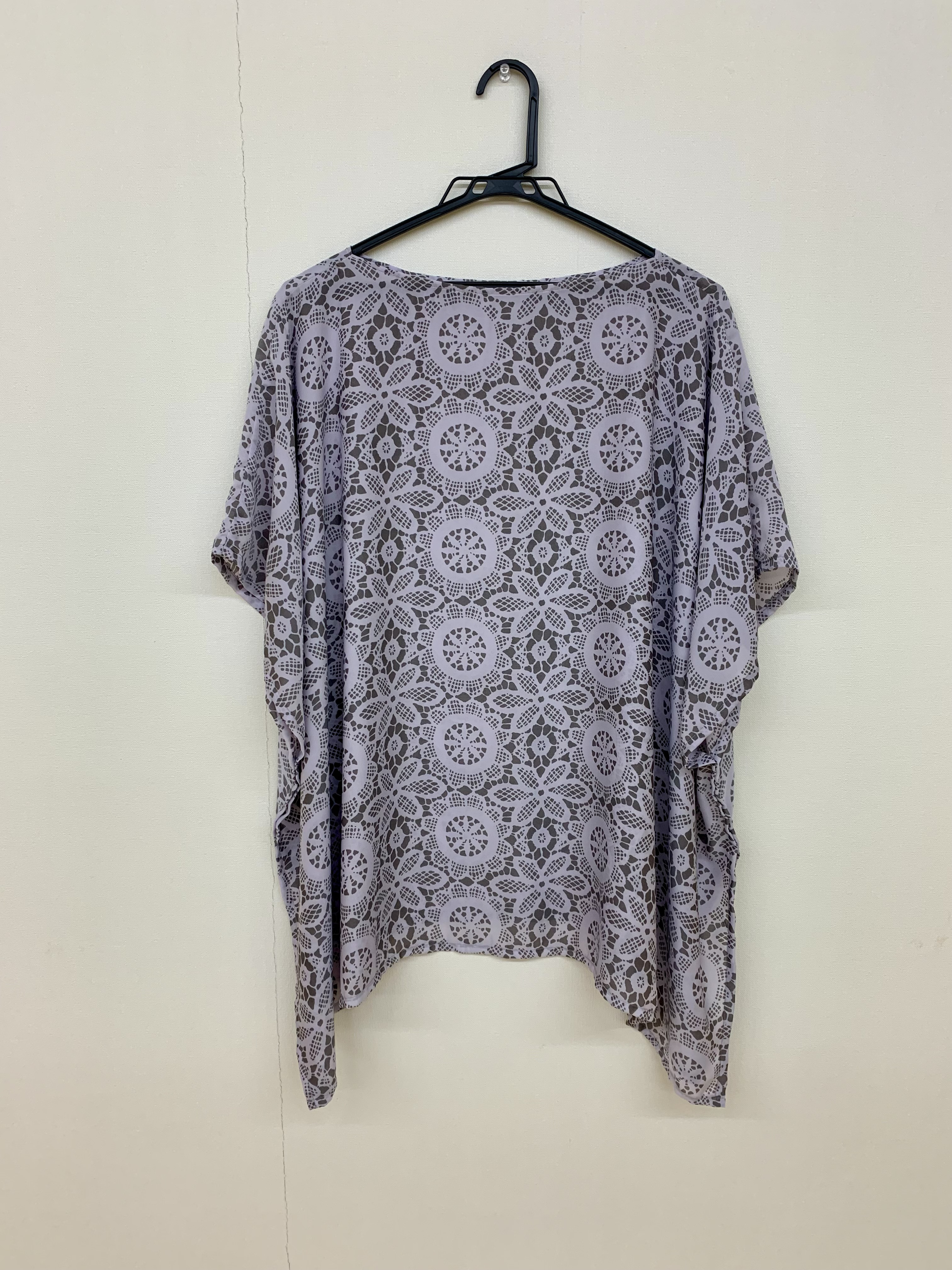 【お洗濯OK！直線裁ちポンチョ】 国産生地 poncho  moroccan light gray