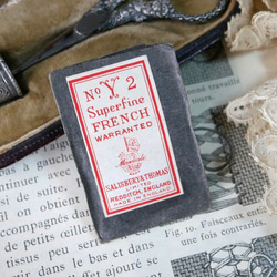 フランスアンティークナチュラルリネン糸巻きアンカーマークラベル付き