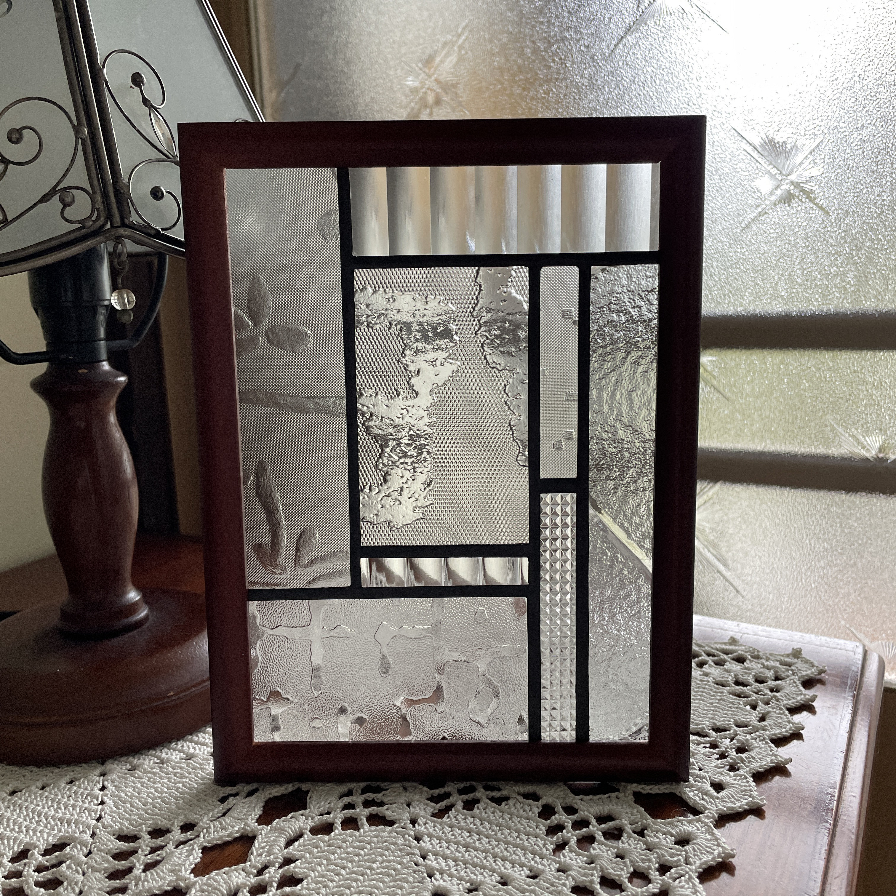 ステンドグラス　パネル　大正ロマン　飾り小窓クリア