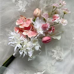 a-mama　ウェディングブーケ　ブートニア Natsukiさま専用 藤色クラッチブーケ ブートニアセット