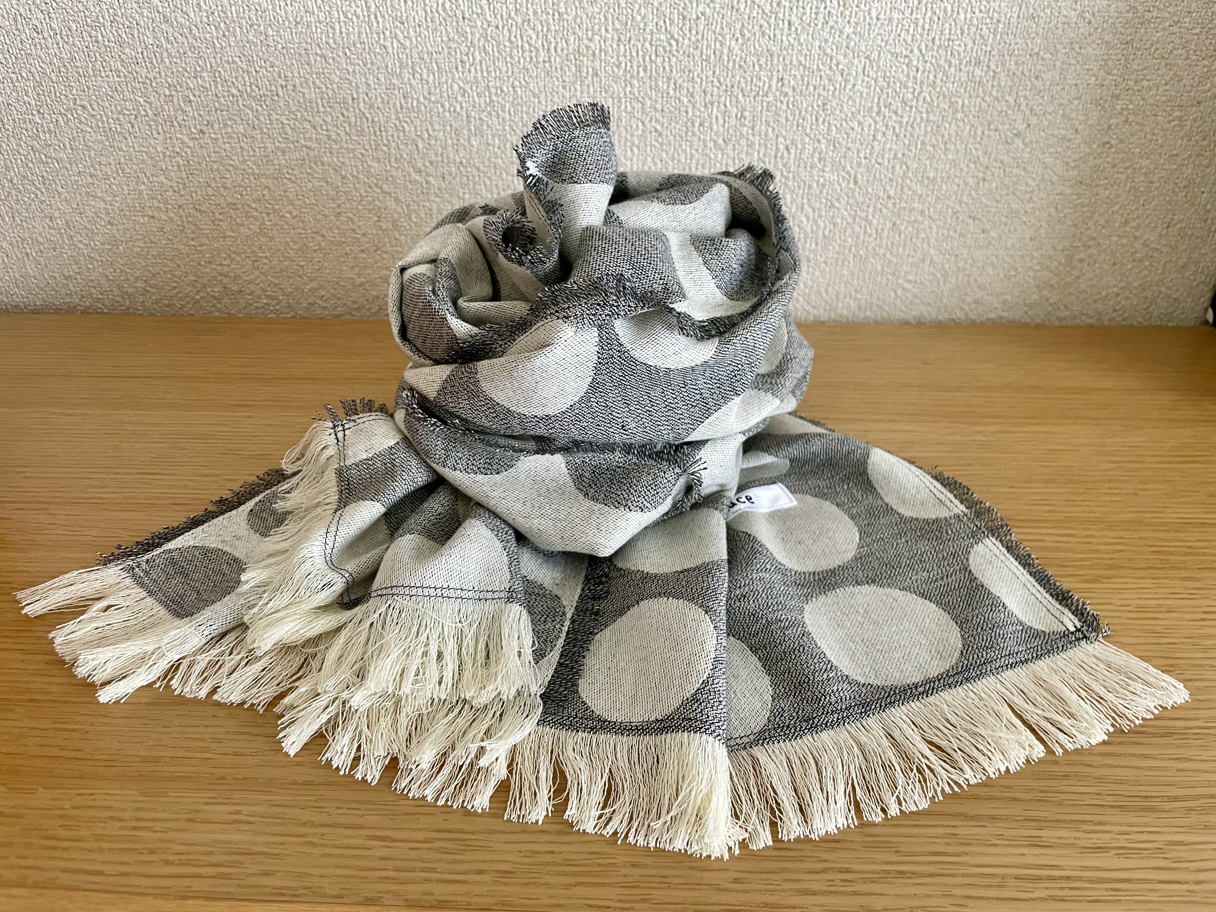 『creema限定』水玉ジャガードコットン100%リバーシブルストール(小)