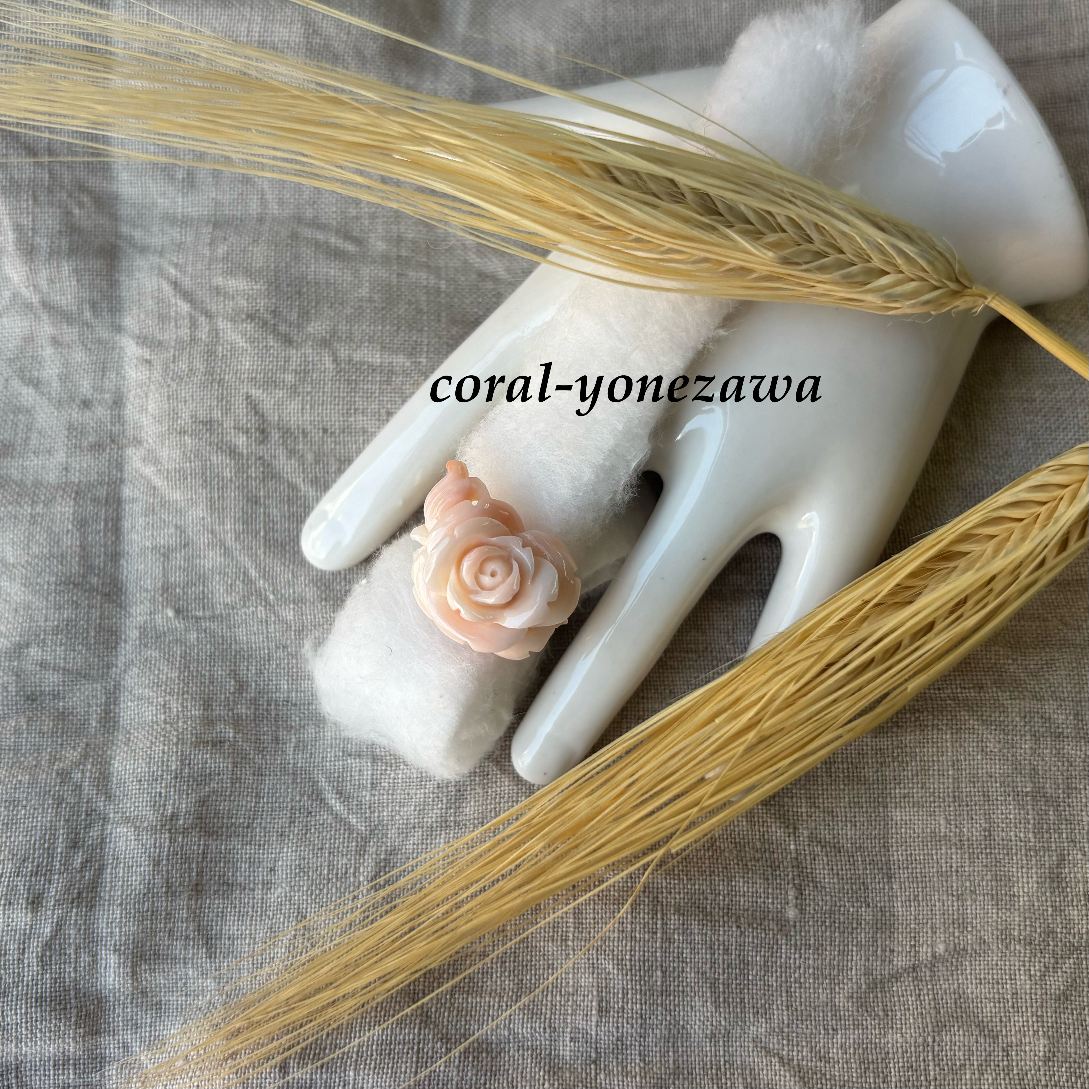 k18リング.ぴんく珊瑚.サイズ13号. 希少なエンジェルスキン