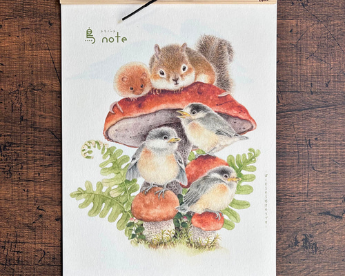 2026年カレンダー『鳥 note』（トリノート） カレンダー ふじいかずえ