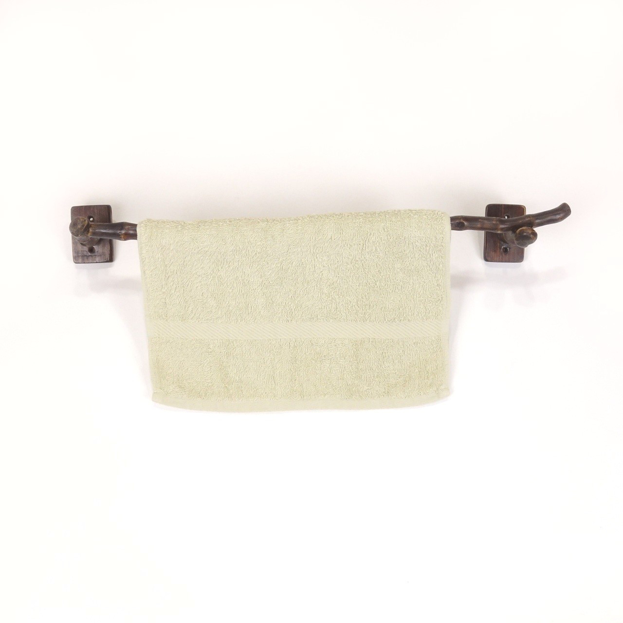 【温泉流木】流木で作った柿渋タオル掛け004右乗せ竹流木 タオルハンガー タオルラック 流木インテリア