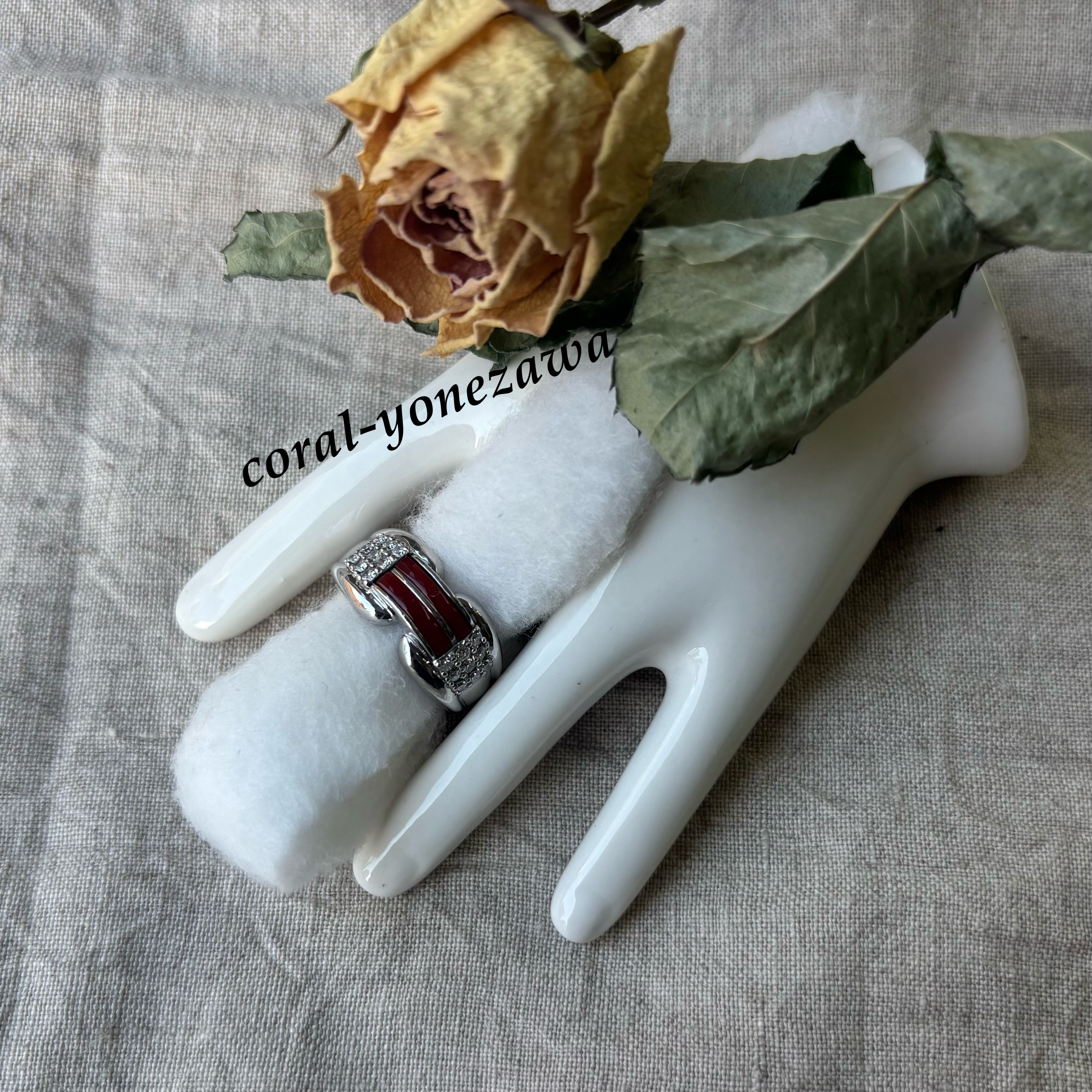 赤珊瑚リング.煌めきの美学〜神秘を宿す希少な赤珊瑚〜