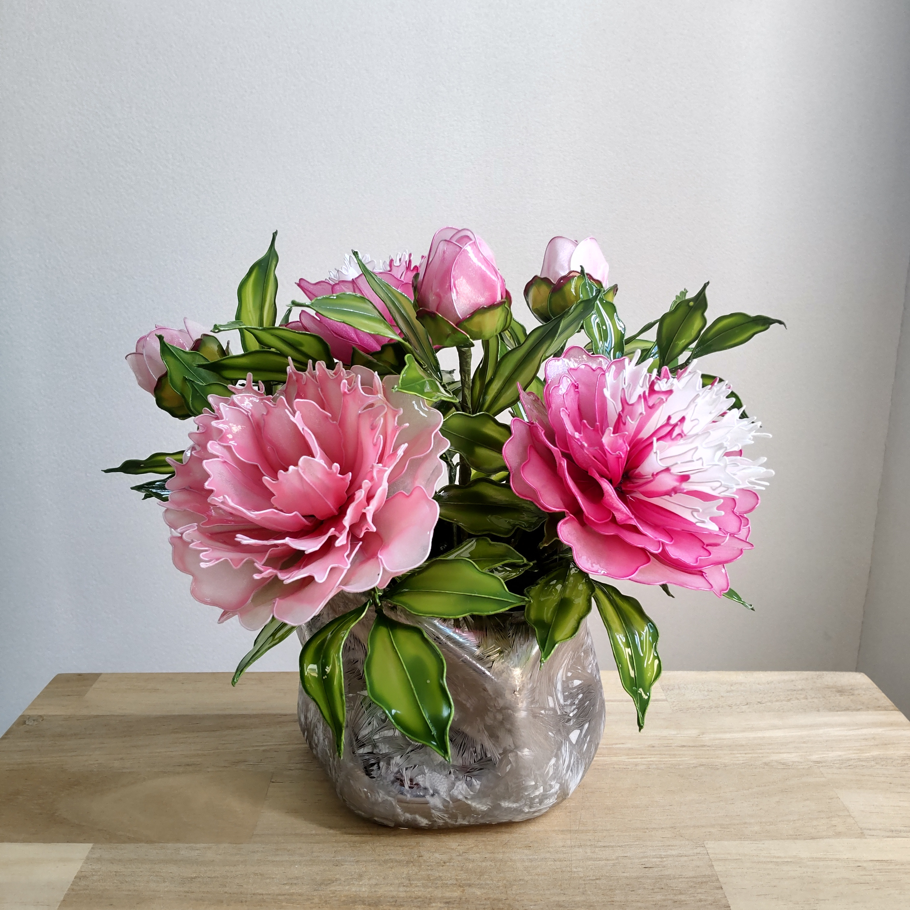 ミニ芍薬♡ピンク♡アレンジ♡ディップアート♡一点物