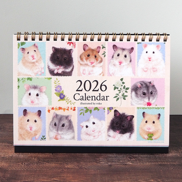 ハムスターページ ハムスターの卓上カレンダー2026 カレンダー roko 通販 19968138