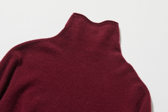 ★2025年新款★ 100%羊絨高領針織衫，波爾多紅，231109-9。柔軟纖維，帶來極致舒適體驗。 第7張的照片