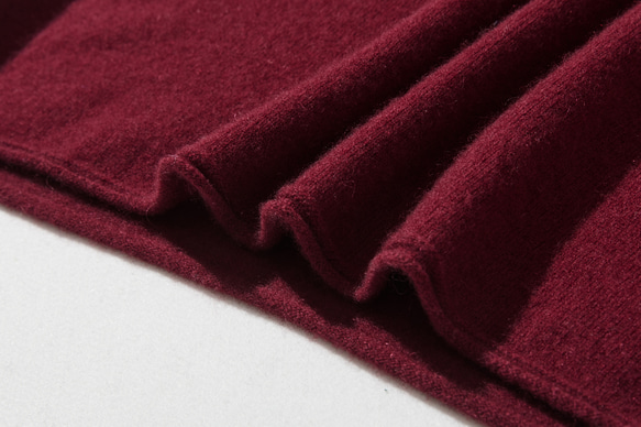 ★2025年新款★ 100%羊絨高領針織衫，波爾多紅，231109-9。柔軟纖維，帶來極致舒適體驗。 第8張的照片