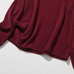 ★2025年新款★ 100%羊絨高領針織衫，波爾多紅，231109-9。柔軟纖維，帶來極致舒適體驗。 第3張的照片