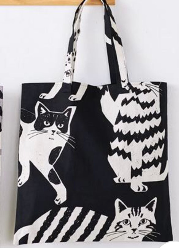 ❤️しょったんこ様専用　ネコさん柄45cm×45cmトートバッグ❤️ 1枚目の画像