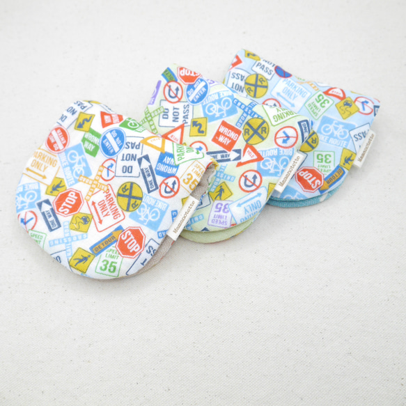 ふわもこハンカチ｜道路標識-Road Signs-｜S・10×20cm｜ガーゼハンカチ｜入園入学｜プチギフト 1枚目の画像