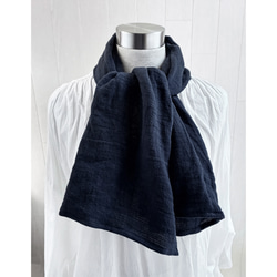 ❁ハンドメイドになります❁ 大判　アップリケベルギーリネンストール ベルギーリネンフリンジストール | ASAUCE MELER (Women)/アソースメレ