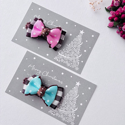 アクセサリー台紙/クリスマスカード【名刺サイズ/15枚入】[D-749]クリスマスツリー横 5枚目の画像