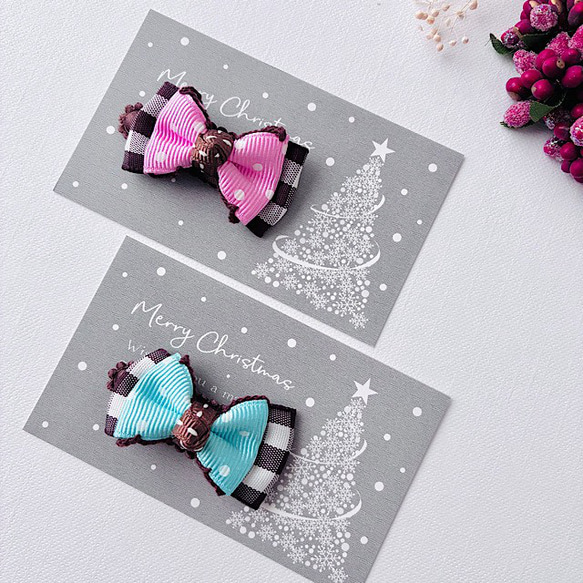 アクセサリー台紙/クリスマスカード【名刺サイズ/15枚入】[D-749]クリスマスツリー横 5枚目の画像