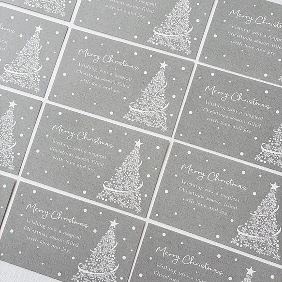 アクセサリー台紙/クリスマスカード【名刺サイズ/15枚入】[D-749]クリスマスツリー横 8枚目の画像
