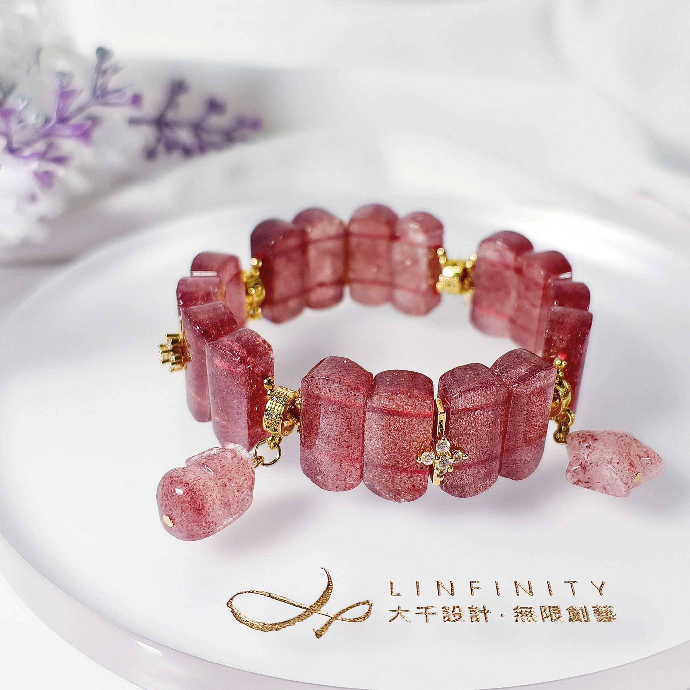 ✦❀ 中国の旧正月を歓迎 | 宝石 50% オフ ❀✦ 最高級の赤いストロベリークリスタル貔貅ブレスレット - 願いが叶い、星空 9,282円