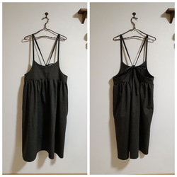 綿スペックワンピースチャコールグレー 4枚目の画像