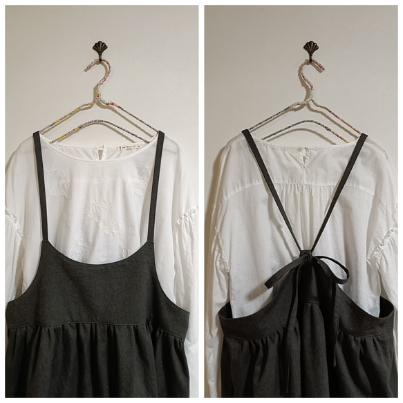 綿スペックワンピースチャコールグレー 2枚目の画像