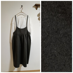 綿スペックワンピースチャコールグレー 1枚目の画像