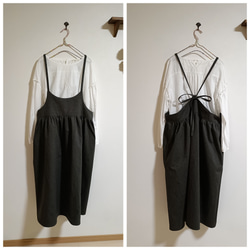 綿スペックワンピースチャコールグレー 3枚目の画像