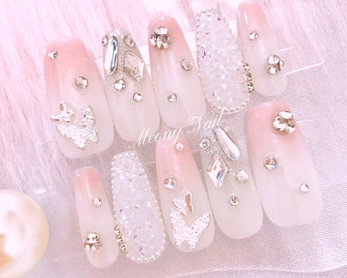 No.53 オーダー♡ ピクシー 蝶々 ジェル ネイル チップ 量産型