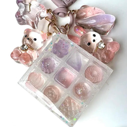 送料込】Rosé Sparkle Nail シェイカーキーホルダー レジン