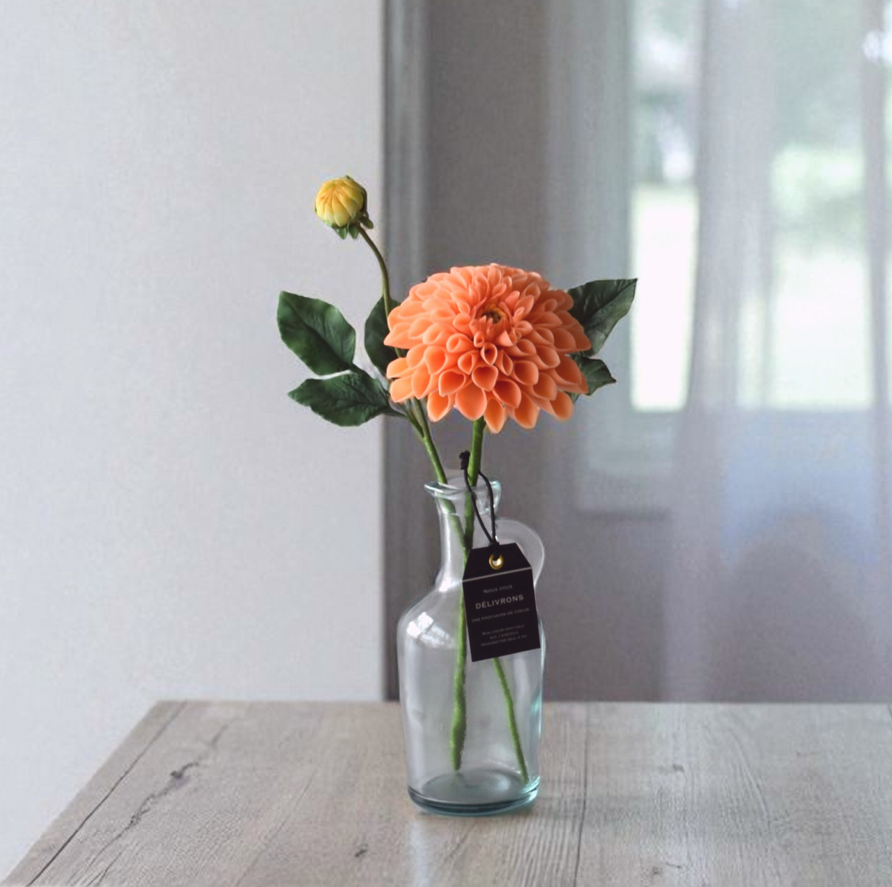 ◆粘土のお花◆　ダリア　オレンジ　D1317