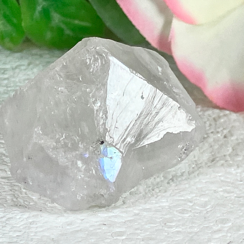 原石 天然レインボークオーツ アナンダライト クラスター 97g インド産 天然レインボークォーツ(アナンダライト)