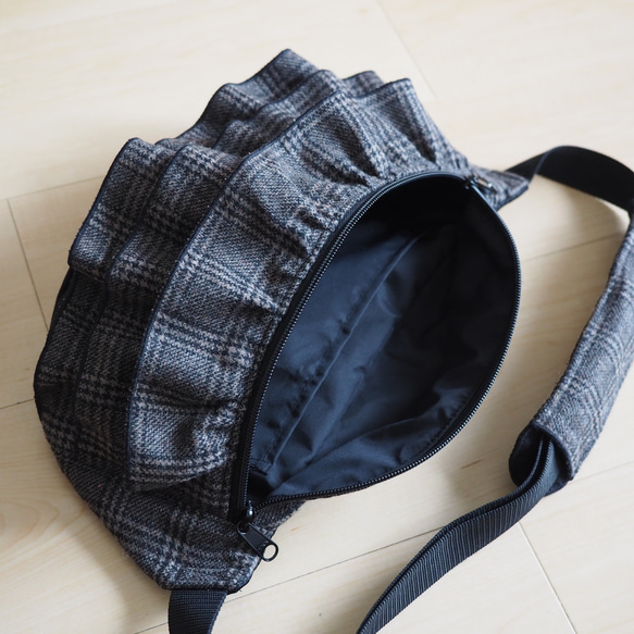 グレンチェックのフリルショルダー(L）/ウールツイード素材【受注生産】 13枚目の画像