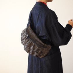 グレンチェックのフリルショルダー(L）/ウールツイード素材【受注生産】 3枚目の画像