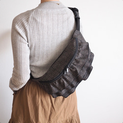 グレンチェックのフリルショルダー(L）/ウールツイード素材【受注生産】 17枚目の画像