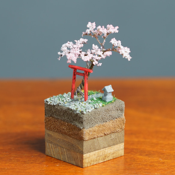 テラリウムブロック 鳥居のある風景 春 1枚目の画像