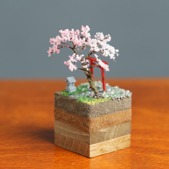 テラリウムブロック 鳥居のある風景 春 2枚目の画像