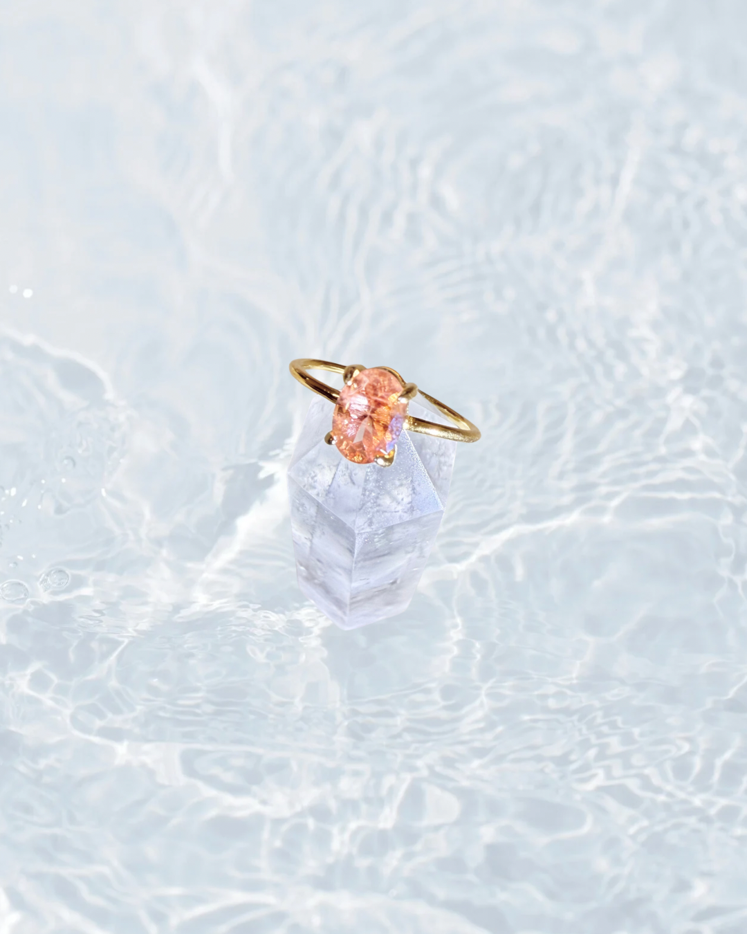 オレゴンサンストーン  キラキラオープンリング