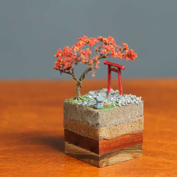 テラリウムブロック 鳥居のある風景 秋 2枚目の画像