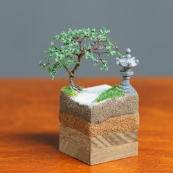 テラリウムブロック 石灯籠と小道 夏 1枚目の画像