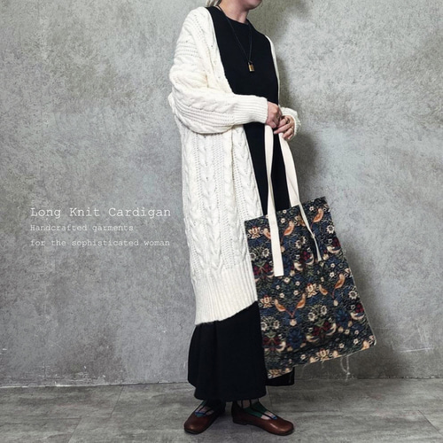 □3日内発送□【10/21再販】ざっくりケーブル編み、「ゆったりロング