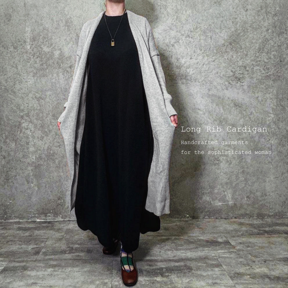 ■3日内発送■【新作】ざっくりトッパー。「ゆったりロングノーカラーカーディガン。」 厚手 オーバーサイズ グレイッシュ