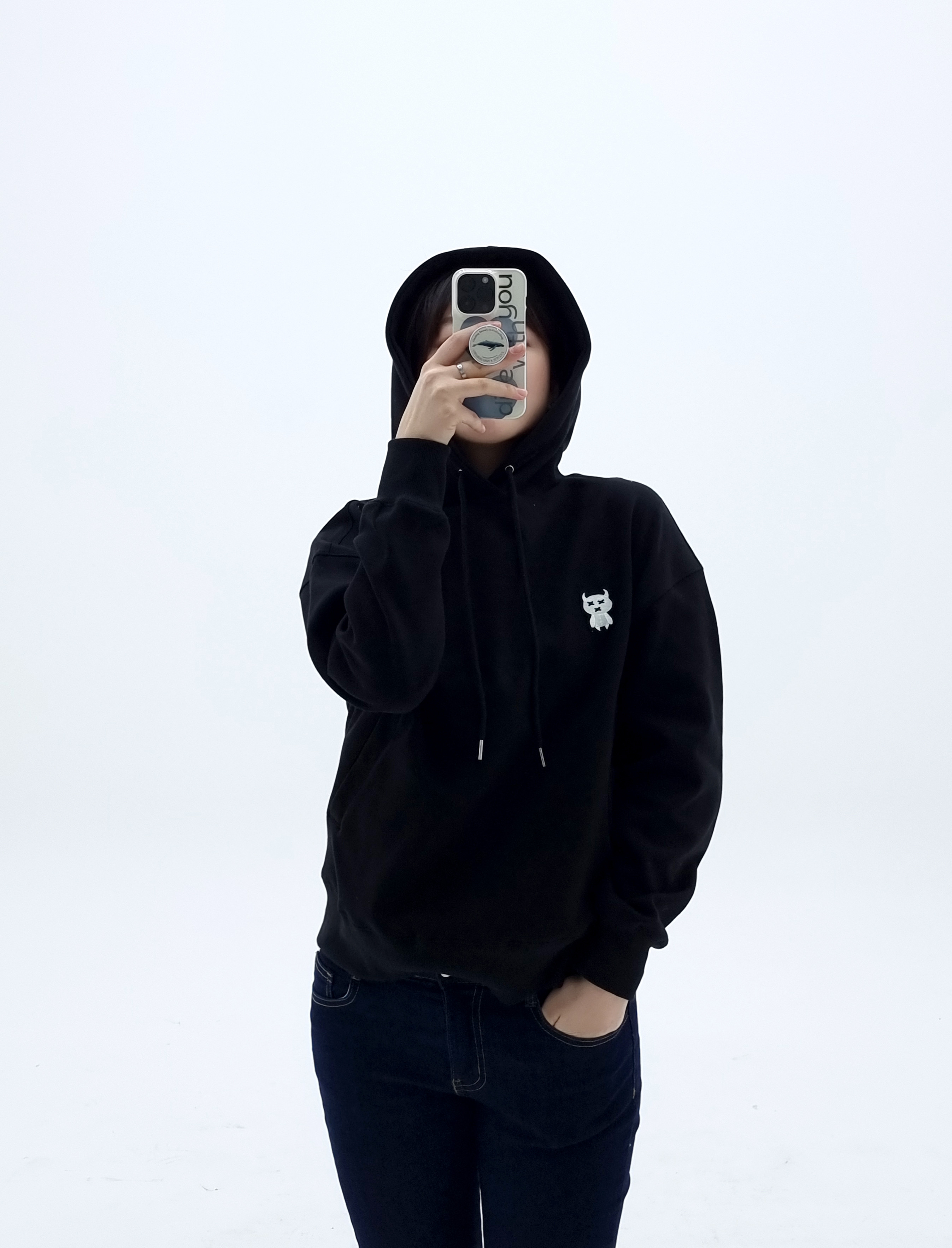 Tシャツ　ACHROVELO エクロベロ　ワンポイントパーカー　かわいいフーディー　シンプル　フード付き　ゆったり