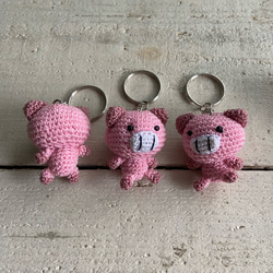 あみぐるみ　キーホルダー　柴犬　ピンク オリジナル 編みぐるみ シバ犬 しば犬 柴犬 キーホルダー ハンドメイド