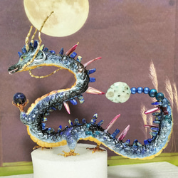 ソーダーライトと黒龍の置物 　 縁起物オブジェ 黒龍とソーダーライト 縁起物 オブジェ 龍の置物 その他インテリア雑貨