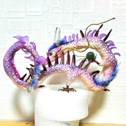 黒龍とソーダーライト 縁起物 オブジェ 龍の置物 その他インテリア雑貨