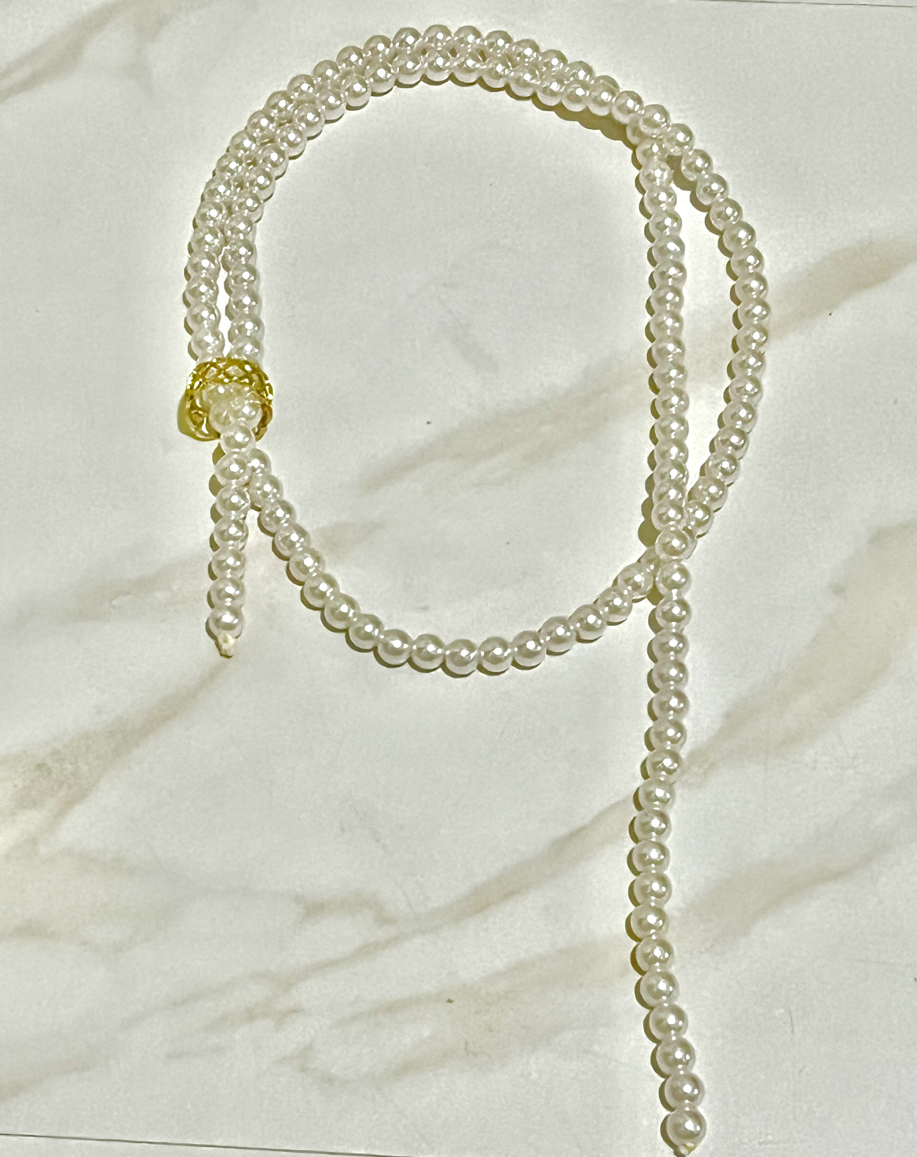 パールロングネックレスアレンジチャームで✨オシャレ